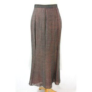 David Albow New York Layered Lined Long Maxi Skirt Gray Silver Copper 4